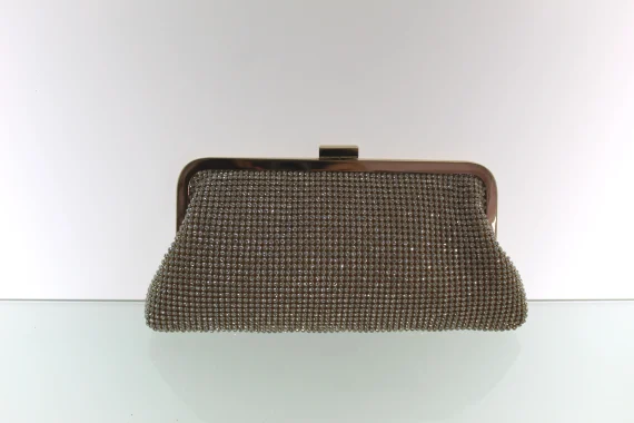 Pochette con Strass dorata