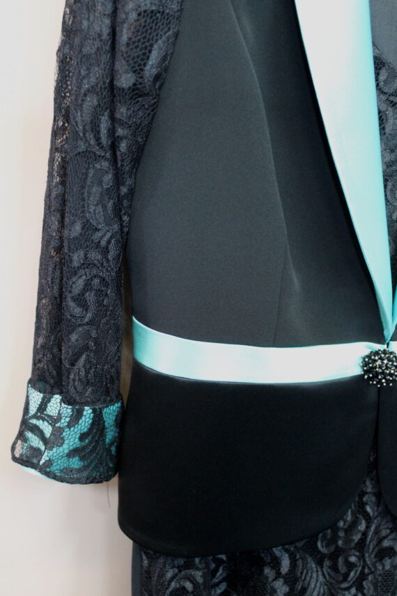 Completo Abito pizzo nero gucci + giacca cady nera