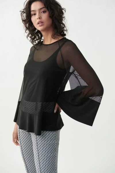 Casacca Doppiata Bimateriale Tulle e Jersey