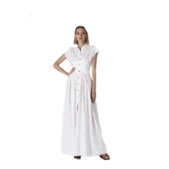 Abito Lungo Chemisier Pizzo Sangallo