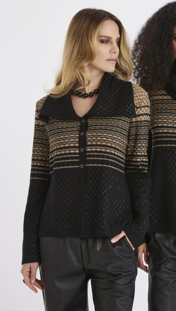 Cardigan Piero Moretti Nero Cammello
